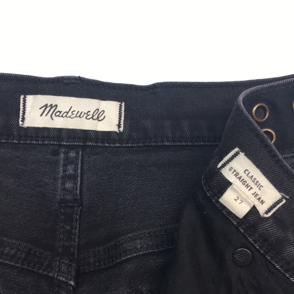 Madewell Women’s Black Classic Straight Cropped Jeans-Gromment Edition. Sz 27 - Picture 8 of 12